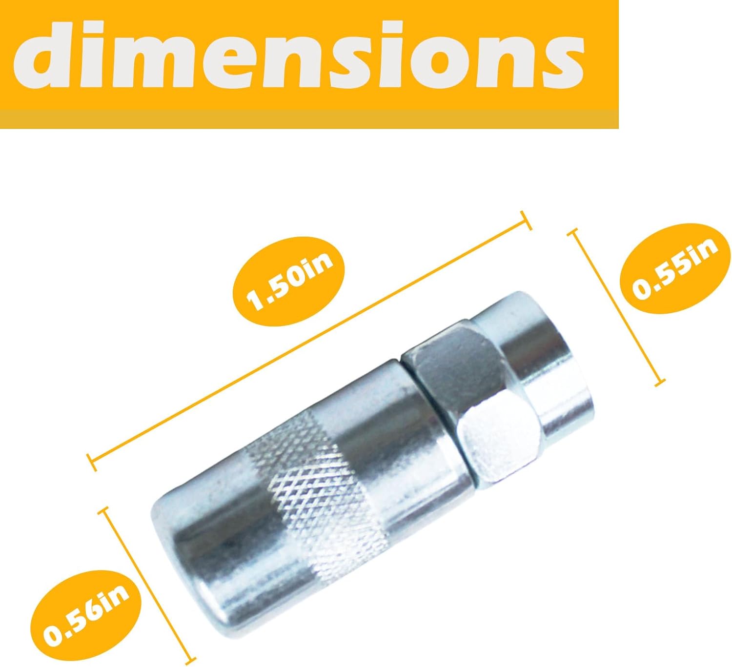 Repuesto para puntas de acoplador de pistola de grasa de alta presión Dewalt DCGG5701 con roscas NPT de 18″, se adapta a mangueras de grasa NPT
