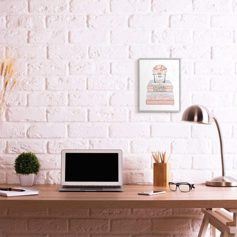 Stupell Industries Delicadas rosas rosadas y arte icónico para pared, estilo de moda, 11 x 14, color blanco