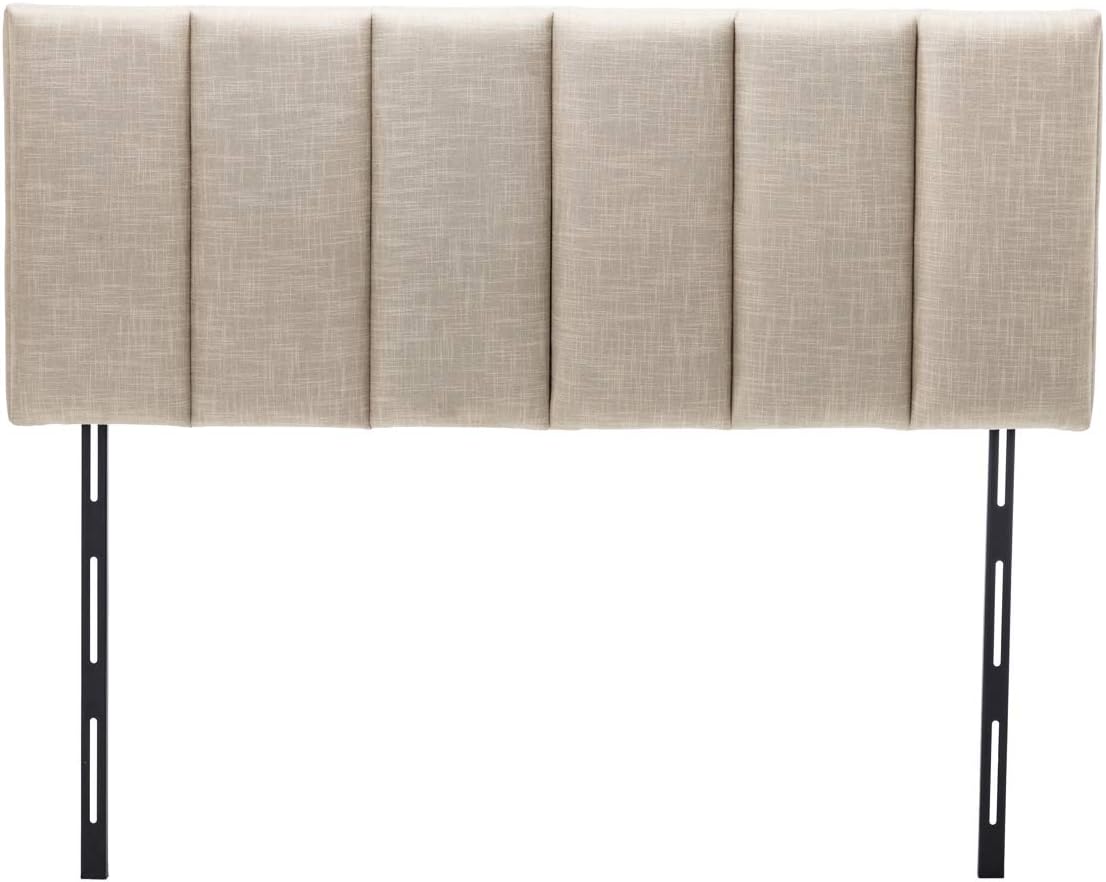Yongchuang Upholstered Headboard King Foldable Headboard for King Size Bed Adjustable Height Oatmeal