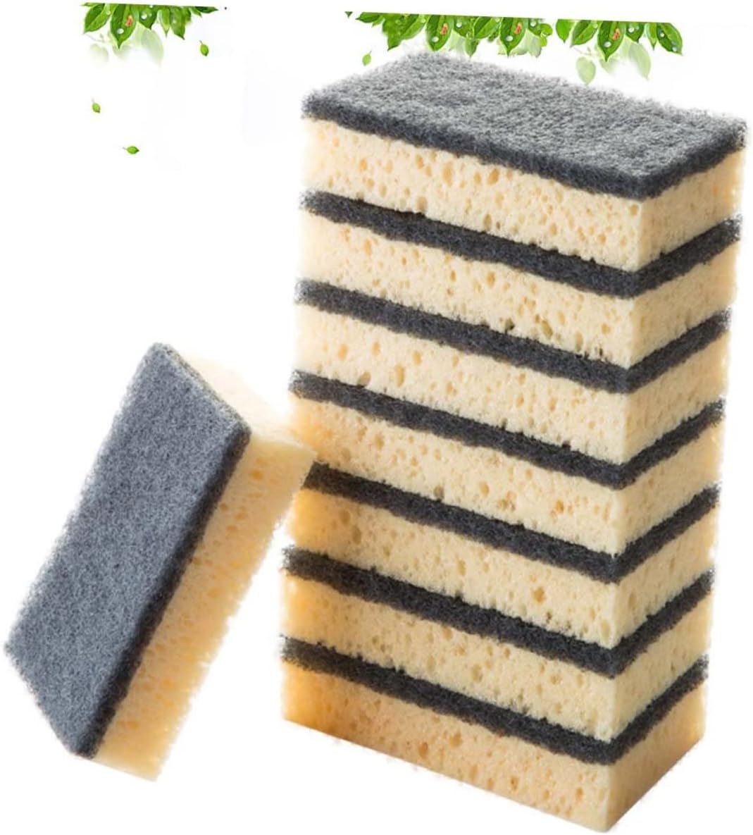 DOITOOL 8 esponjas a granel limpiador de platos Nubuck limpiador esponja de cocina esponja de limpieza de platos esponja de lavado de platos forma