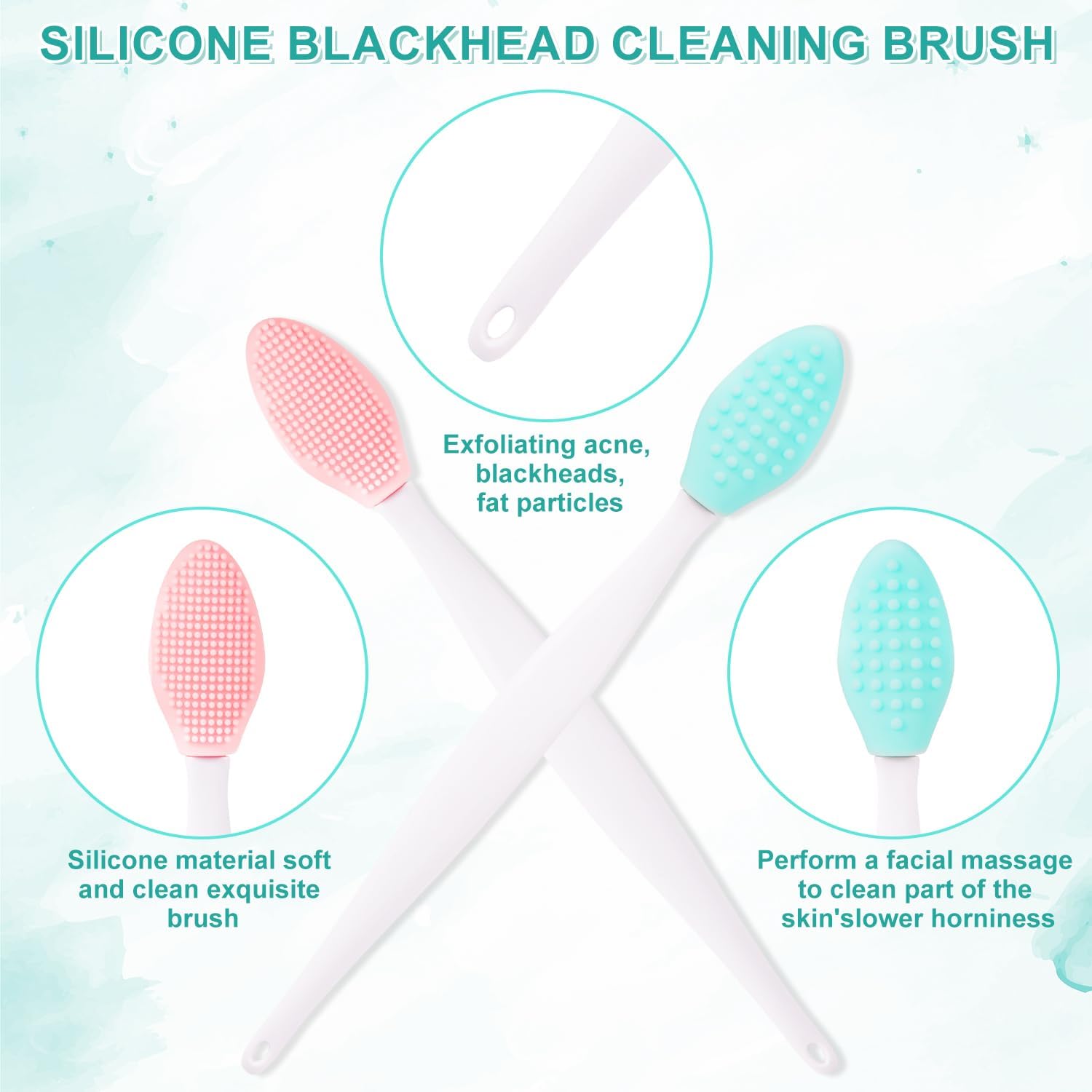 6 piezas de herramienta exfoliante para el cuidado de la piel, cepillo exfoliante de silicona para la cara, cepillo exfoliante facial para todo tipo