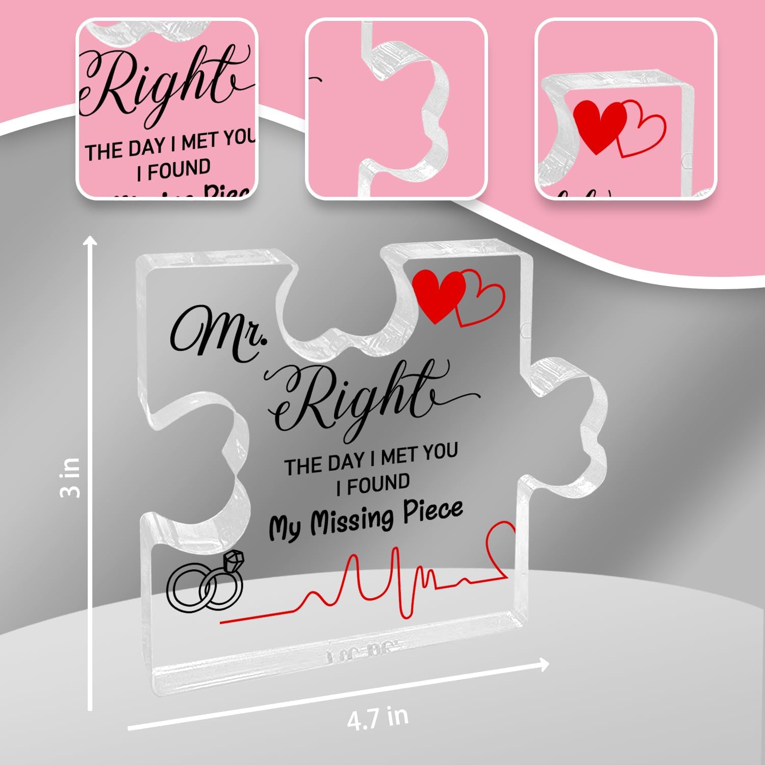 2 piezas de regalos para señor y señora, regalos de placa acrílica de aniversario, regalos de boda para pareja, él y ella, regalos de recuerdo de