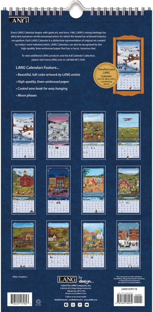 LANG Lang Folk Art 2024 – Calendario de pared vertical (24991079119)