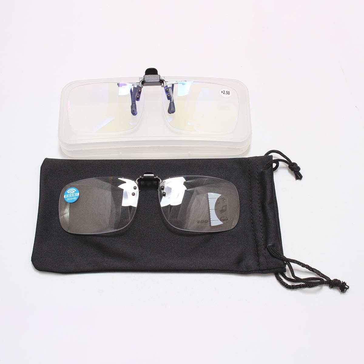 Gafas de lectura con clip abatibles, multifocales progresivas, antideslumbrantes, con filtro UV