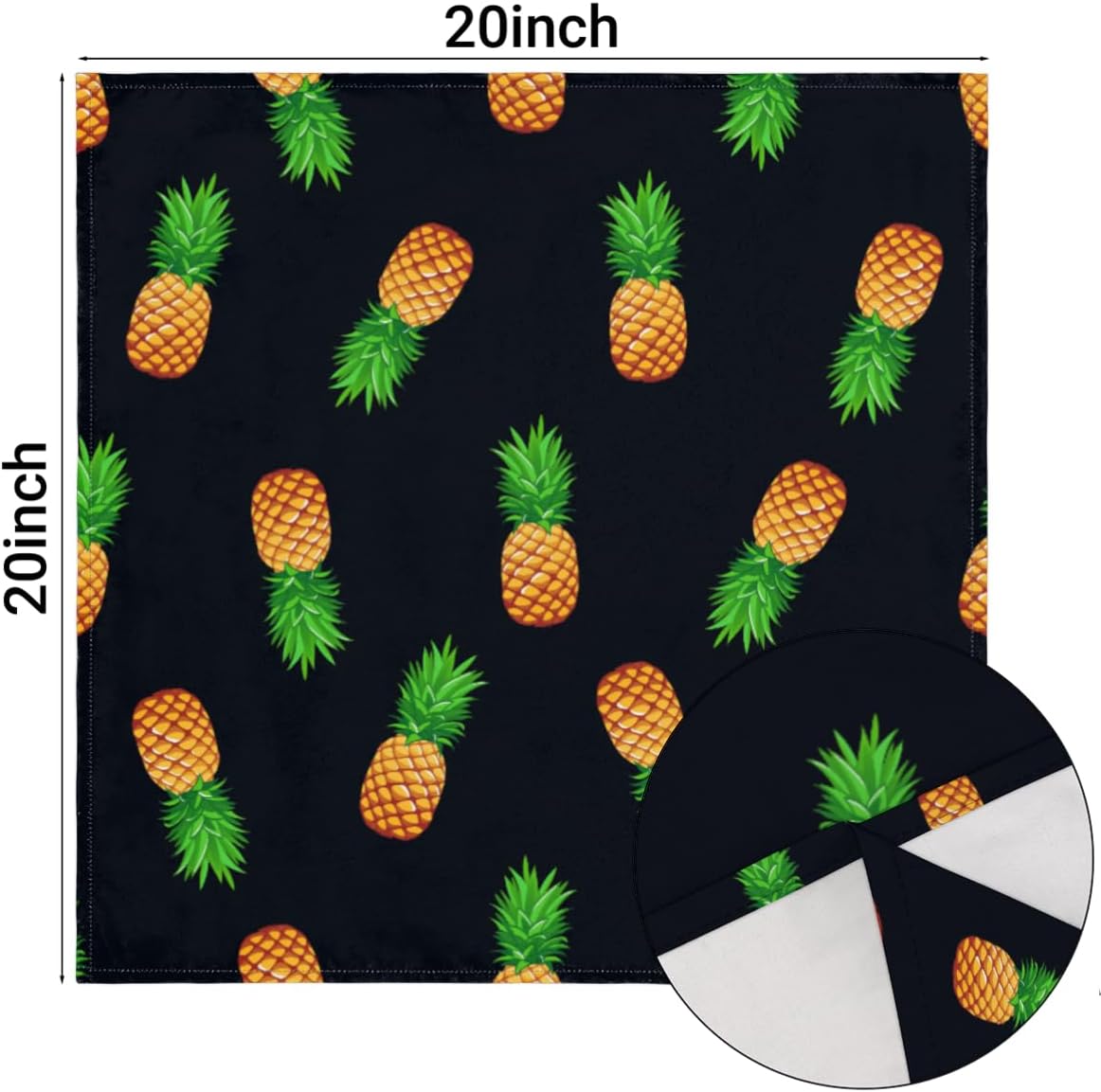 Cloth Napkins Set of 6 Pineapple 20×20 Inch Cloth Napkins Pineapple Pattern Washable Reusable Kitchen Dinner Napkins Table Decor for Wedding,