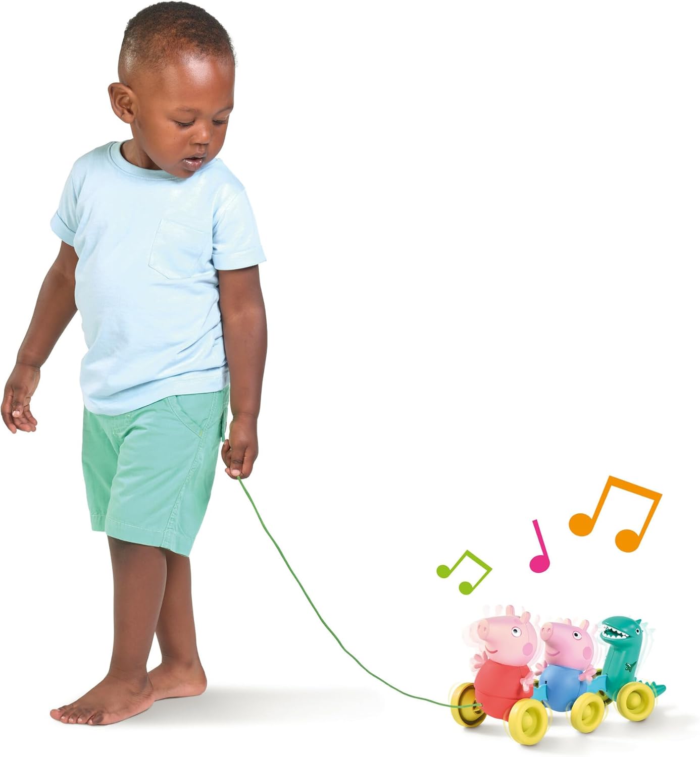 TOMY Toomies Peppa Pig Pull Along Toy – Peppa Pig Juguetes con música y ruedas – Juguetes de empuje para bebés y niños pequeños con acción de