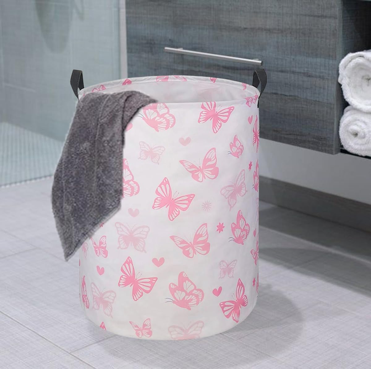 Cesta de almacenamiento impermeable de lona duradera de 19.7 pulgadas para habitación de niñas, cesta de almacenamiento para ropa sucia, juguetes de