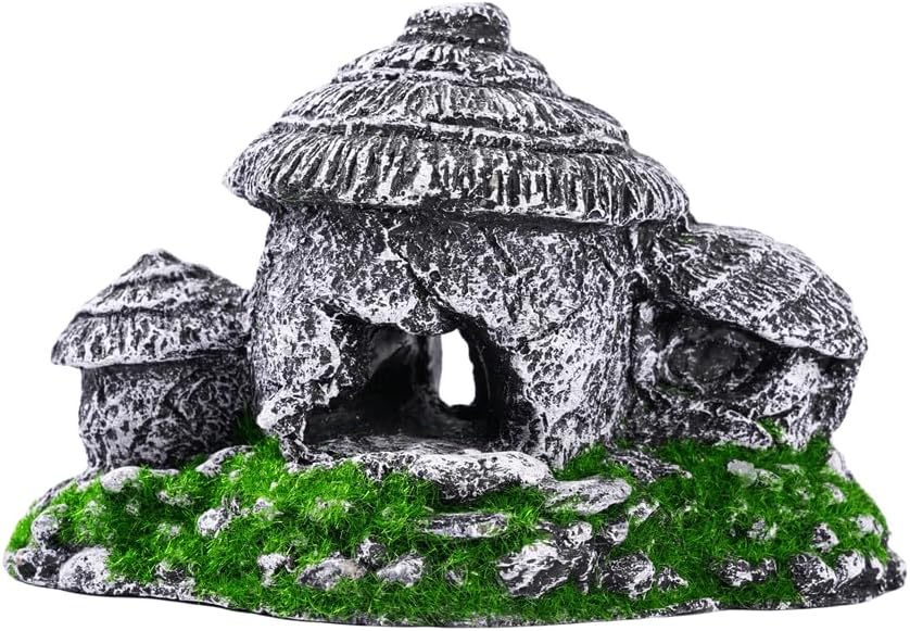 SiissaPeksid Decoraciones de pecera – Adorno de acuario, lugar de escondite de peces, cabaña
