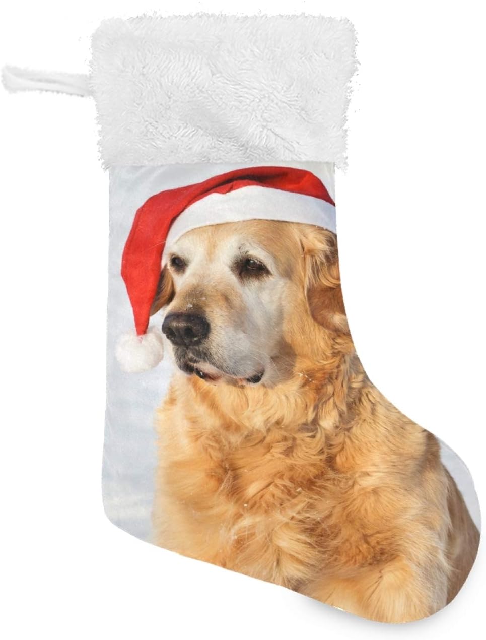 ALAZA Medias de Navidad Golden Retriever Dog As Santa Klaus clásicas personalizadas, decoraciones de medias grandes para la temporada de vacaciones