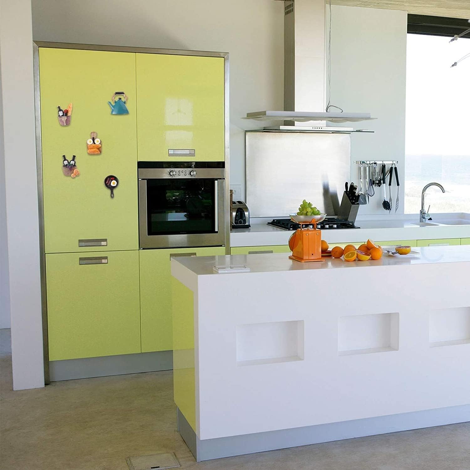 Bonitos imanes para refrigerador, 5 imanes de nevera, juguete de cocina, resina 3D, calcomanías artificiales para puerta de refrigerador, pan