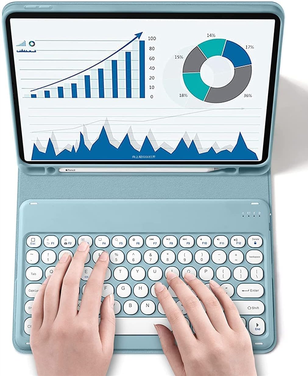 Funda de teclado para Galaxy Tab S9 FE PlusTab S9 Plus de 12.4 pulgadas, versión 2023, funda delgada tipo folio con soporte para bolígrafo S,