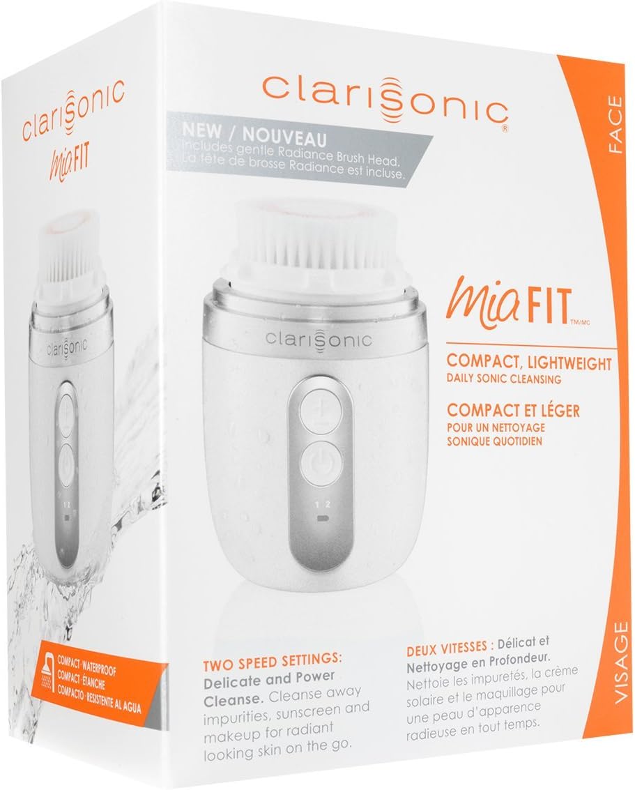 Clarisonic Mia FIT – Cepillo de limpieza facial sónico, color blanco