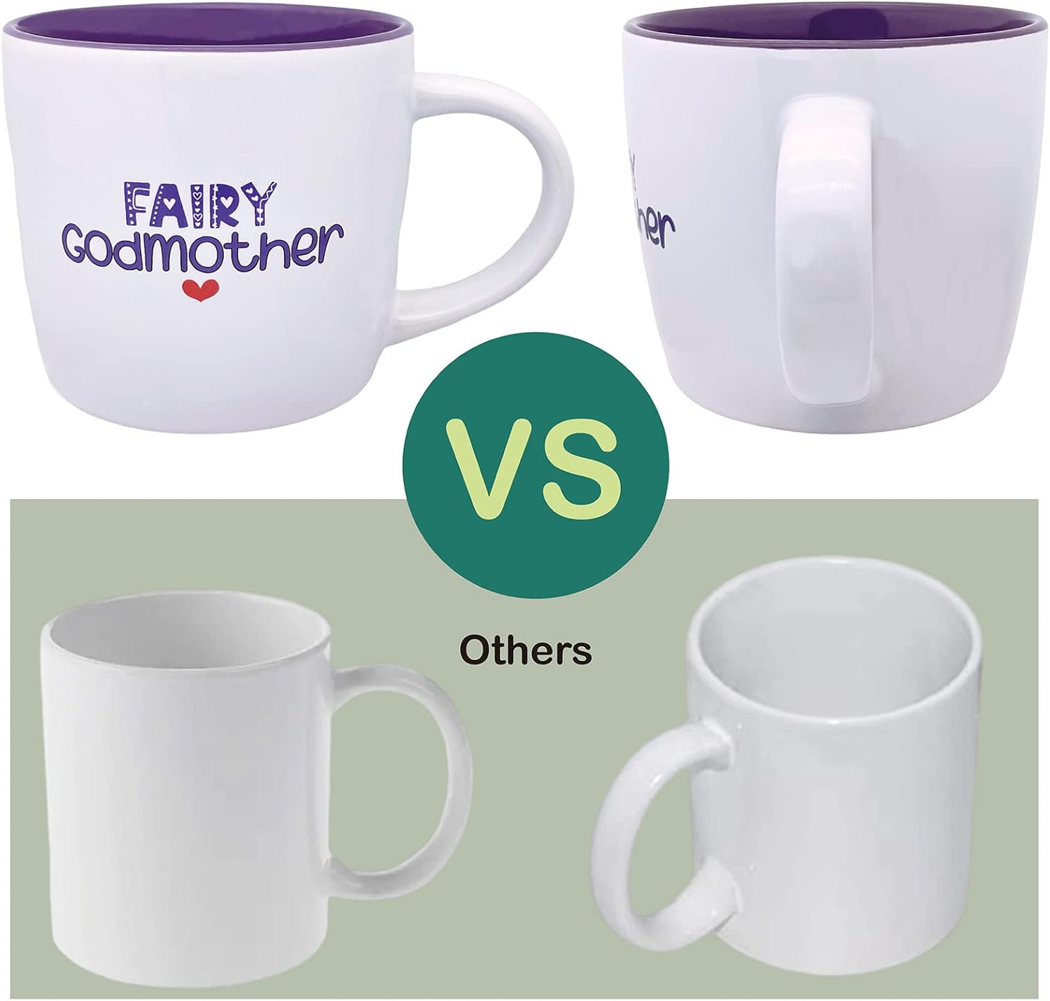 Taza de cerámica para madrina de 11 onzas, llavero de madrina, regalos para madrina de parte del ahijado, taza de café, regalo de hada madrina,