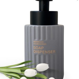 Dispensador de jabón espumoso de 11.5 onzas para baño, dispensador de jabón de espuma de cocina, botella de espuma moderna recargable, dispensador Dispensador de jabón espumoso de 11.5 onzas para baño, dispensador de jabón de espuma de cocina, botella de espuma moderna recargable, dispensador