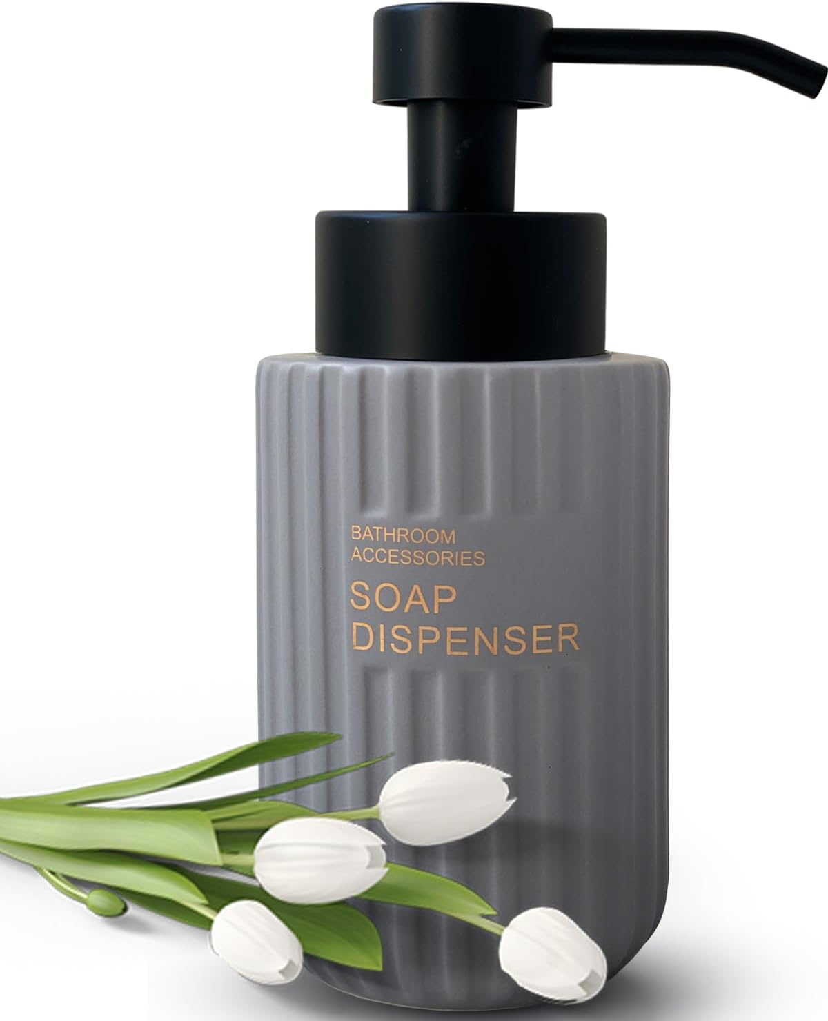Dispensador de jabón espumoso de 11.5 onzas para baño, dispensador de jabón de espuma de cocina, botella de espuma moderna recargable, dispensador