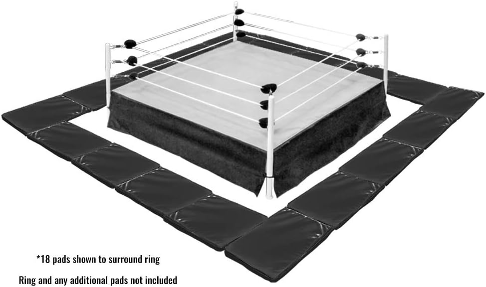 Juego de 10 alfombrillas negras de juguete de lucha libre para figuras de acción de lucha libre