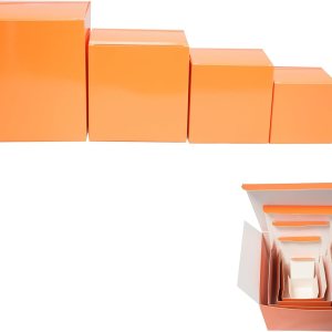 KeaJuidy 5 cajas de regalo cuadradas naranjas en una caja, caja sorpresa para bromas, cartón de anidación, divertido regalo para Navidad, KeaJuidy 5 cajas de regalo cuadradas naranjas en una caja, caja sorpresa para bromas, cartón de anidación, divertido regalo para Navidad,