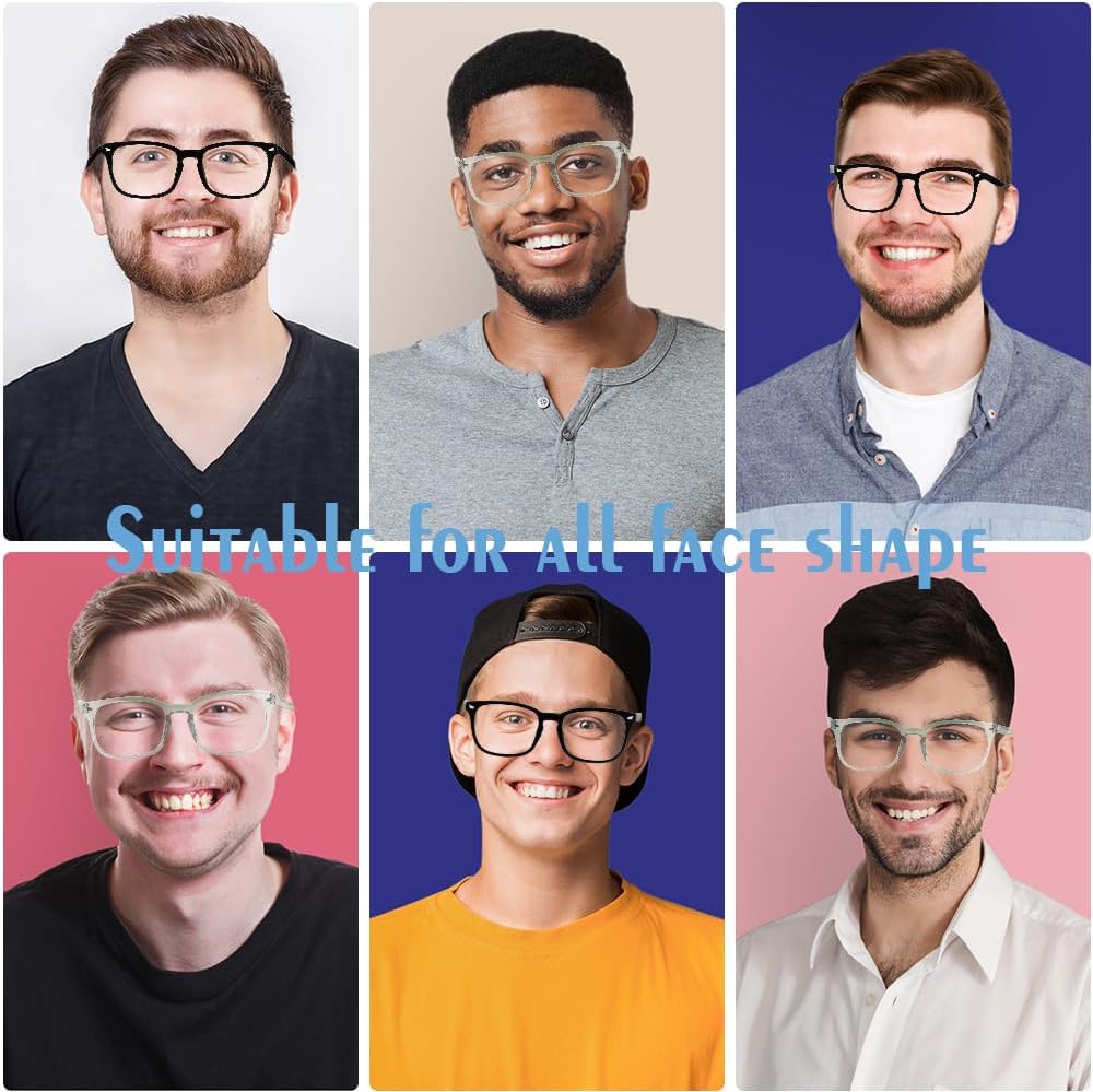Gafas con filtro de luz azul, paquete de 2 lentes de luz azul para hombre, anteojos de luz azul para mujer, anteojos con luz azul para fatiga ocular