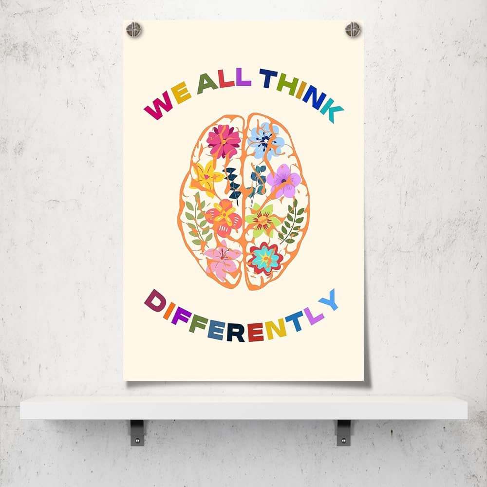 uoyien Pósteres de salud mental mental para aula, terapia de sala de asesoramiento, decoración de pared, afirmaciones, citas, lienzo para pared,