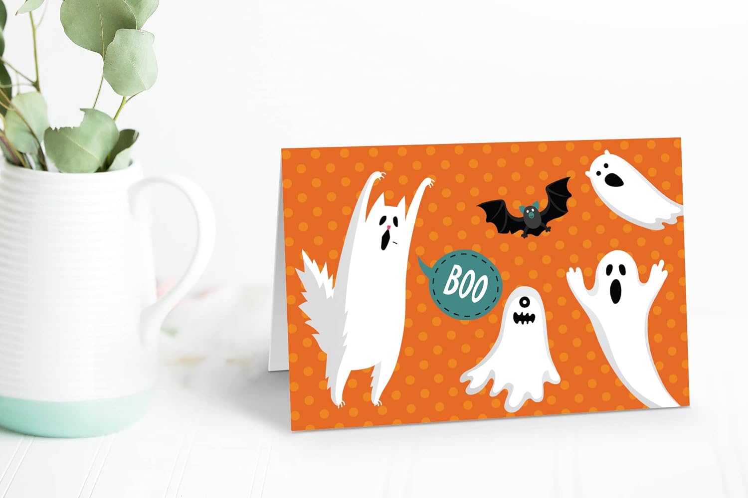 Stonehouse Collection  Tarjetas de Halloween de fantasmas  10 tarjetas y sobres de Halloween en caja  Hecho en Estados Unidos (fantasmas)