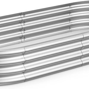 Jardinera elevada de 6.5 pies galvanizada para exteriores, resistente a la putrefacción, ovalada, grande, de metal, para verduras, flores, hierbas Jardinera elevada de 6.5 pies galvanizada para exteriores, resistente a la putrefacción, ovalada, grande, de metal, para verduras, flores, hierbas