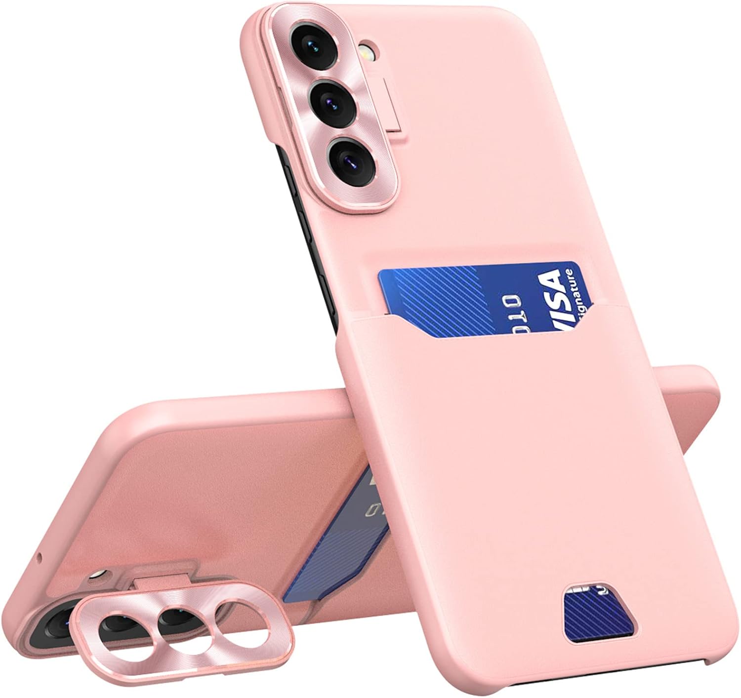Ysnzaq Funda para Samsung Galaxy S22 con tarjetero, ultrafina, soporte invisible, protección de lentes, funda para Samsung Galaxy S22 de 6.1″, color