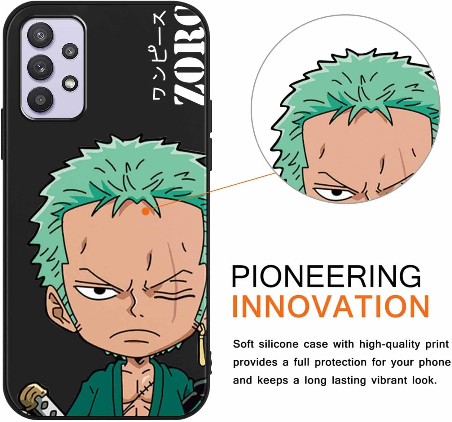 2 fundas geniales para Samsung Galaxy A32 4G de silicona de 6.4 pulgadas, personajes de dibujos animados de anime japonés para hombres, niños,