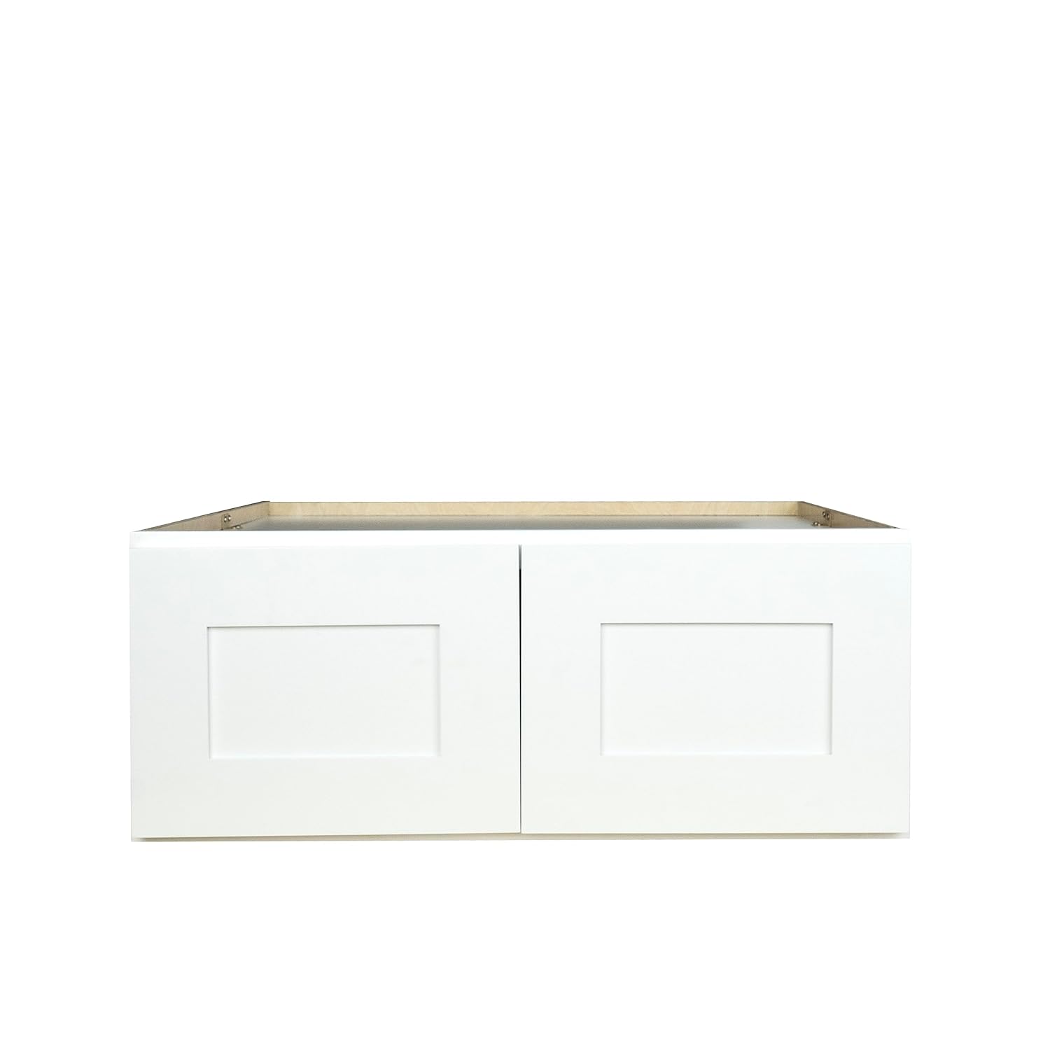 Armario de cocina con refrigador de pared Shaker listo para montar, 30 pulgadas de ancho x 24 pulgadas de profundidad x 12 pulgadas de alto, blanco