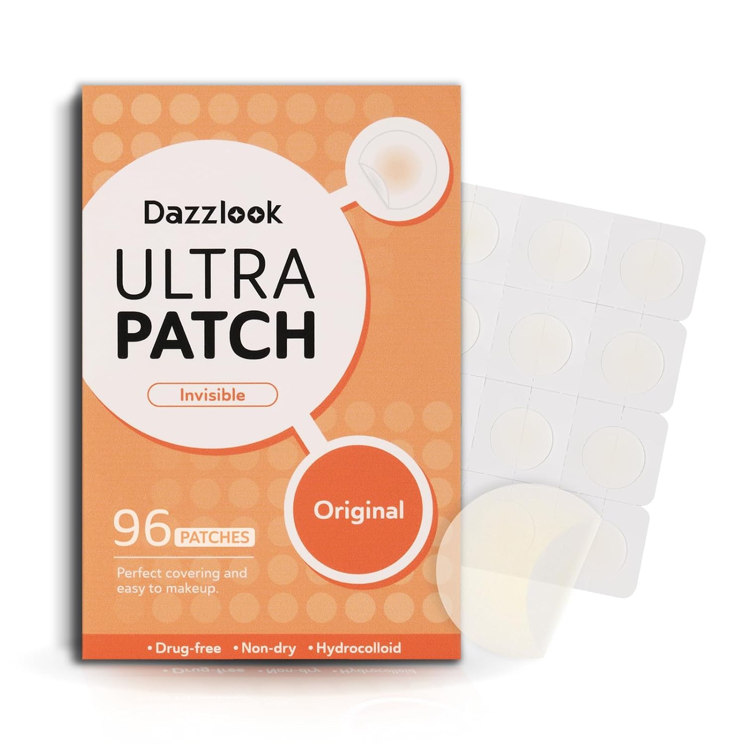 Parches de espinillas ultra  Parche hidrocoloide para el acné para cubrir zits e imperfecciones, brotes de acné, calcomanías para puntos de acné