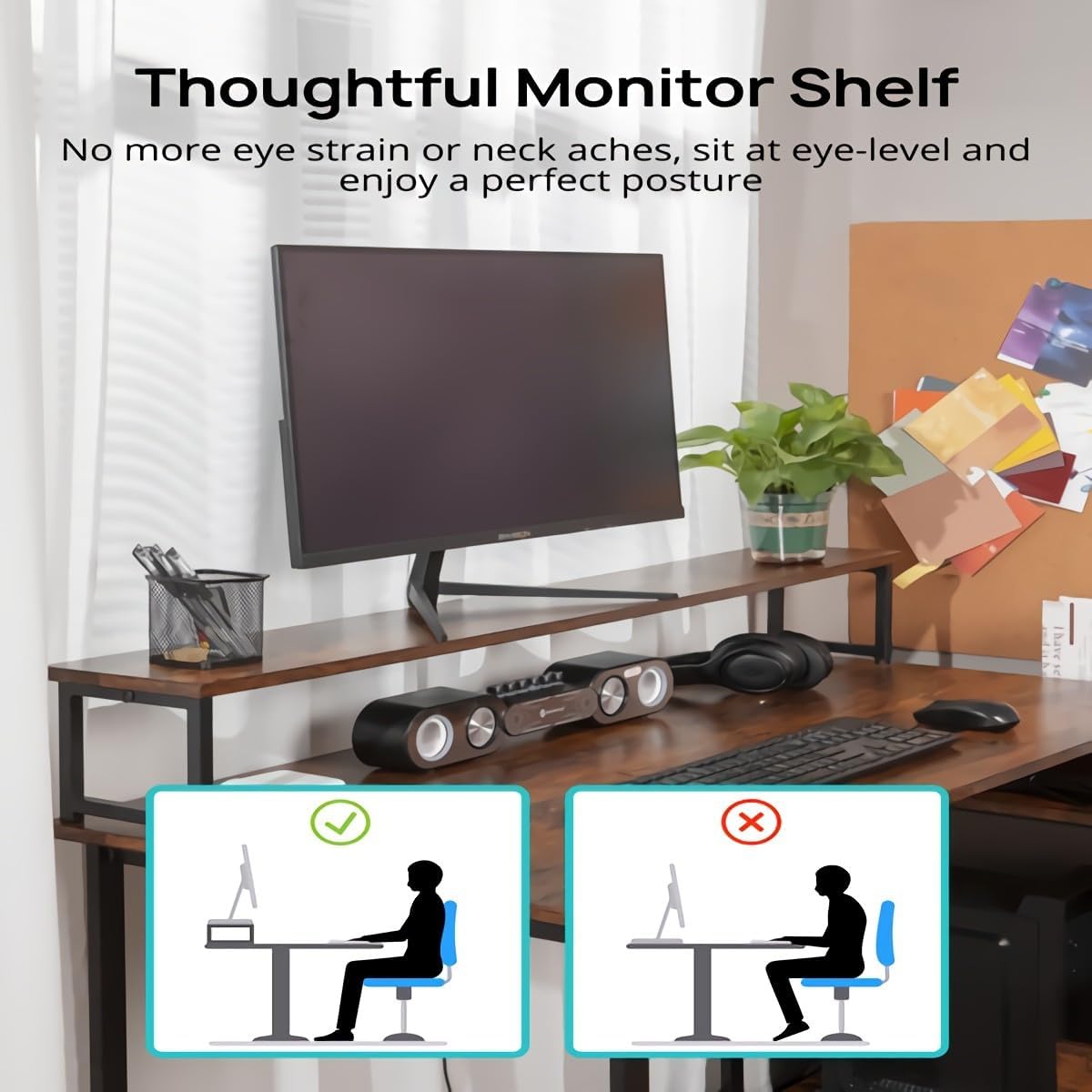 Escritorio ergonómico moderno para computadora con cajón de archivos, escritorio de oficina en forma de L de estilo industrial simple para oficina