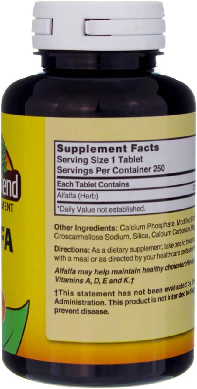 Nature’s Blend Alfalfa 250 mg 250 Tabs