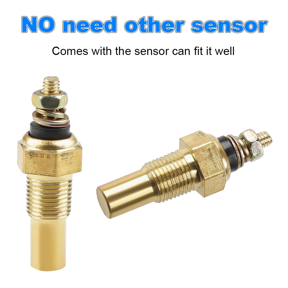 WATERWICH Medidor de temperatura del agua de 2 pulgadas, 2.047 in, 100-250  con retroiluminación LED, termómetro de temperatura del agua, kit DC12V