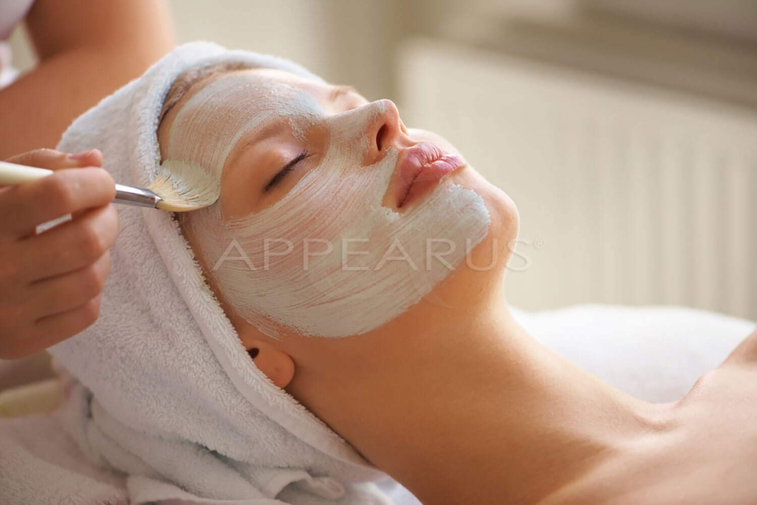 Cepillo de abanico para máscara facial, aplicador de máscara facial de cerdas de jabalí naturales para tratamientos de cáscara ácida, máscaras (1