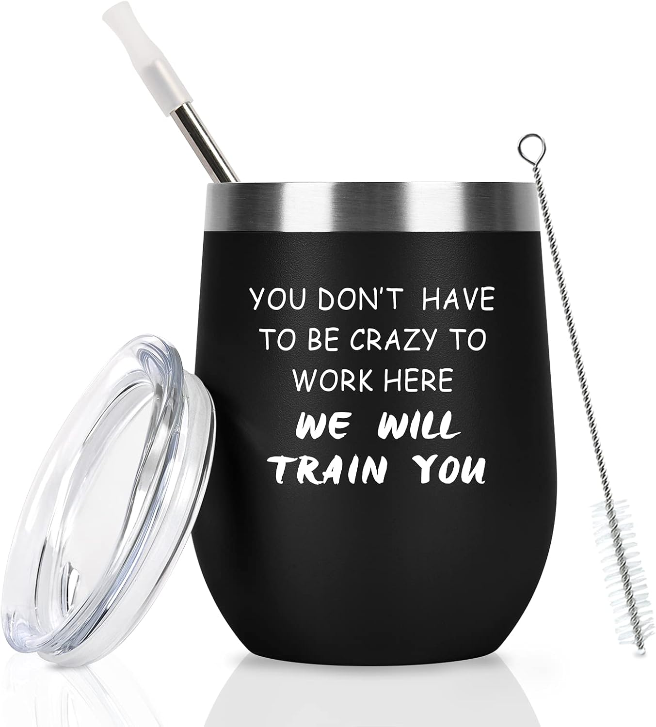 Vaso de vino con tapa con aislamiento de acero inoxidable de 12 onzas con tapa, regalo para el día del jefe de jefe de jefe de jefe para hombres,