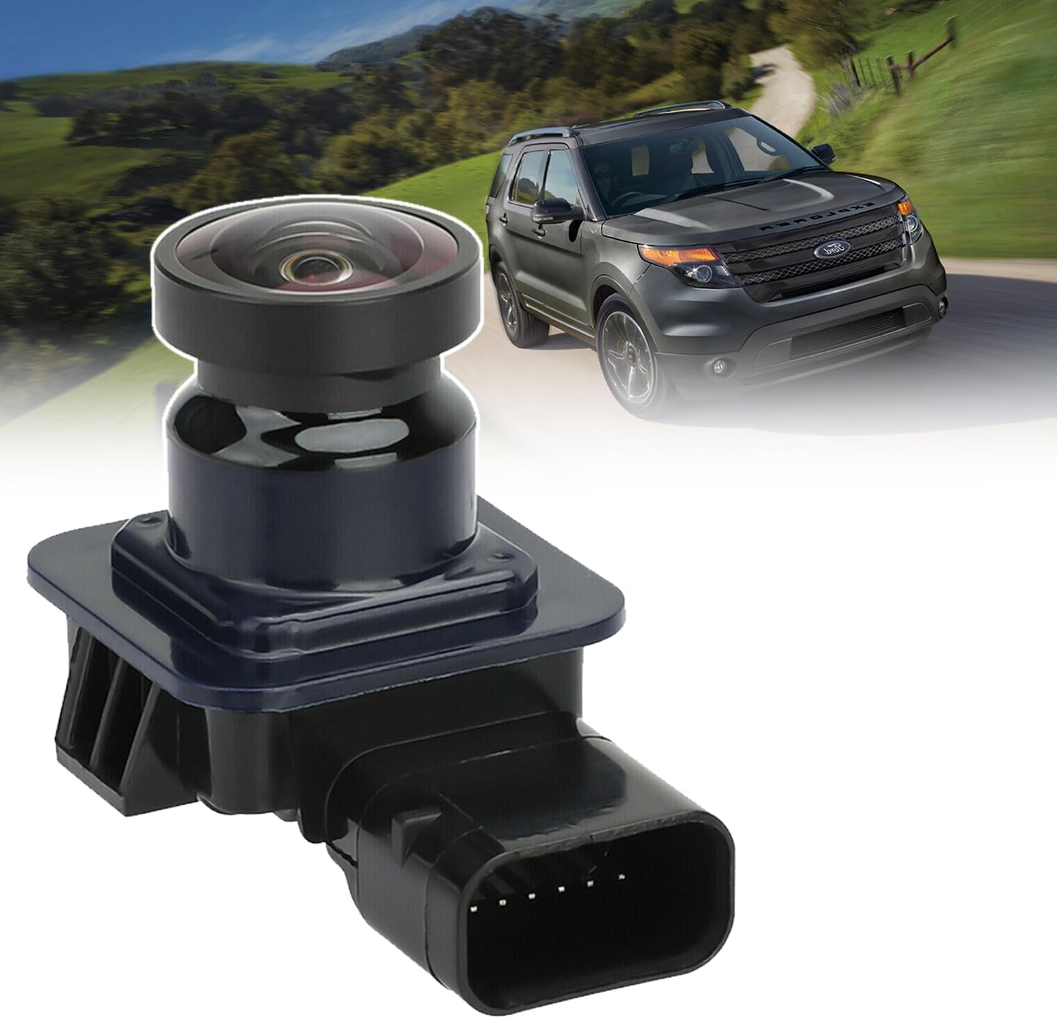 Qagea Cámara de respaldo con asistencia de estacionamiento inverso, cámara de respaldo compatible con Ford Explorer 2011-2015, Ford Explorer