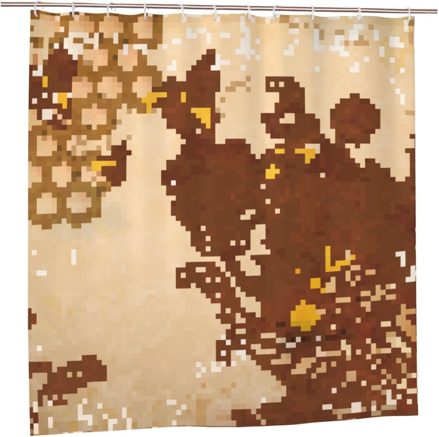 Honey Bee – Cortina de ducha de plástico de 72 x 72 pulgadas, cortinas de ducha extralargas para baño, juego de liquidación con ganchos, cortinas de