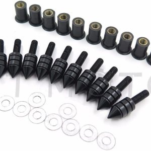 GROUP – Kit de pernos de tuerca para motocicleta – Picos de carenado para parabrisas – Negro – Honda CBR 600rr 1000rr, Suzuki GSXR 600 750 1000, GROUP – Kit de pernos de tuerca para motocicleta – Picos de carenado para parabrisas – Negro – Honda CBR 600rr 1000rr, Suzuki GSXR 600 750 1000,