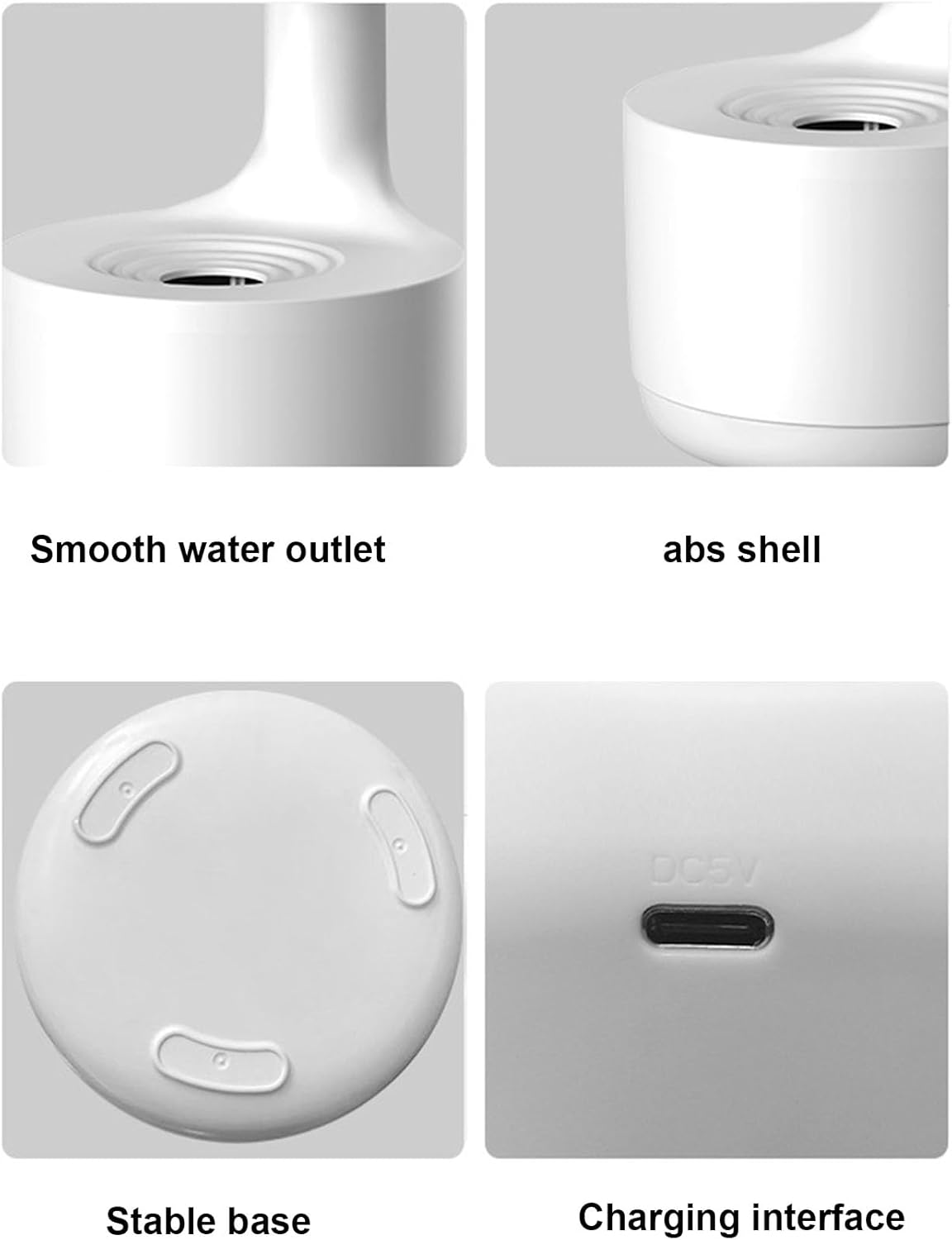 Humidificador antigravedad de vela suave, humidificador antigravedad con pantalla de reloj LED, humidificadores silenciosos de niebla fría de 36 db