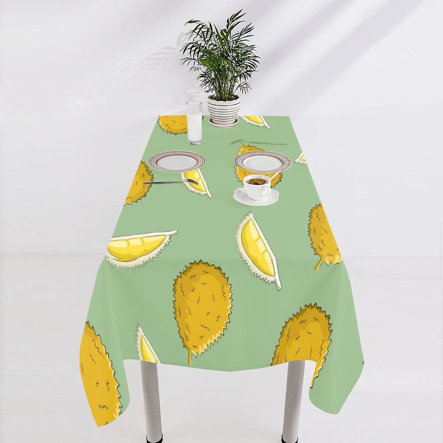 Mantel de picnic con estampado natural de frutas frescas, 55 x 55 pulgadas, manteles negros de tela para fiestas para comedor, cocina, decoración de