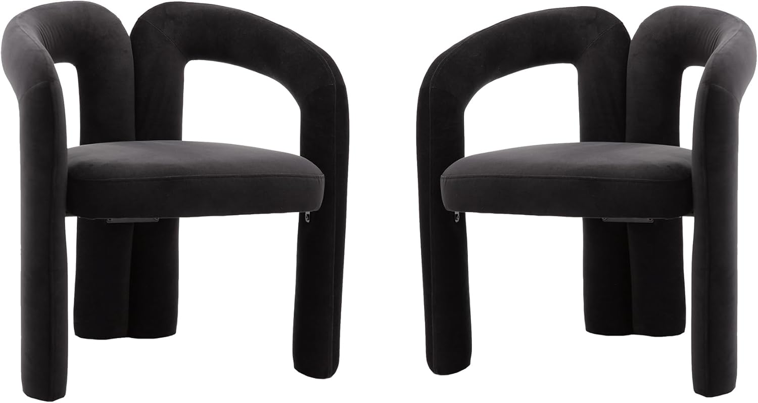 Juego de 2 sillas de comedor modernas, de diseño contemporáneo, silla decorativa tapizada de tela Boucle, cómoda silla auxiliar para cocina,