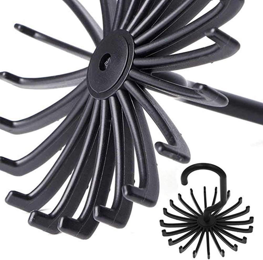 BigOtters 4 piezas de colgadores de bufandas giratorios de 360 grados ajustables para cinturón de corbata, soporte para colgar ganchos de