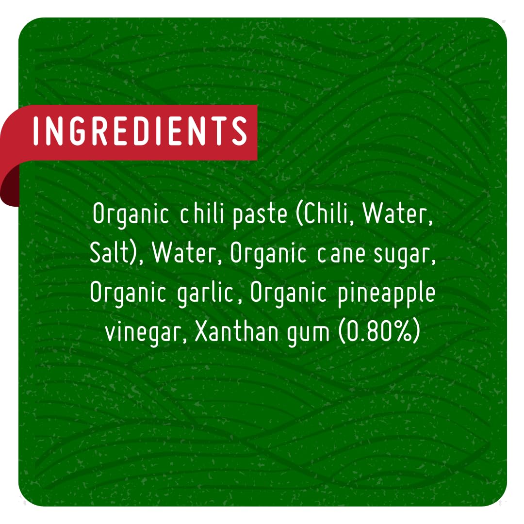 Asian Organics – Salsa de chile picante sriracha orgánica – Salsa picante asiática 100% certificada por USDA, sin MSG, sin OMG, salsa picante