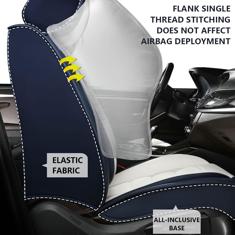Fundas de asiento de automóvil para Chevrolet Trailblazer EXT 2002-2006, funda de asiento de piel sintética impermeable, suave, transpirable, con