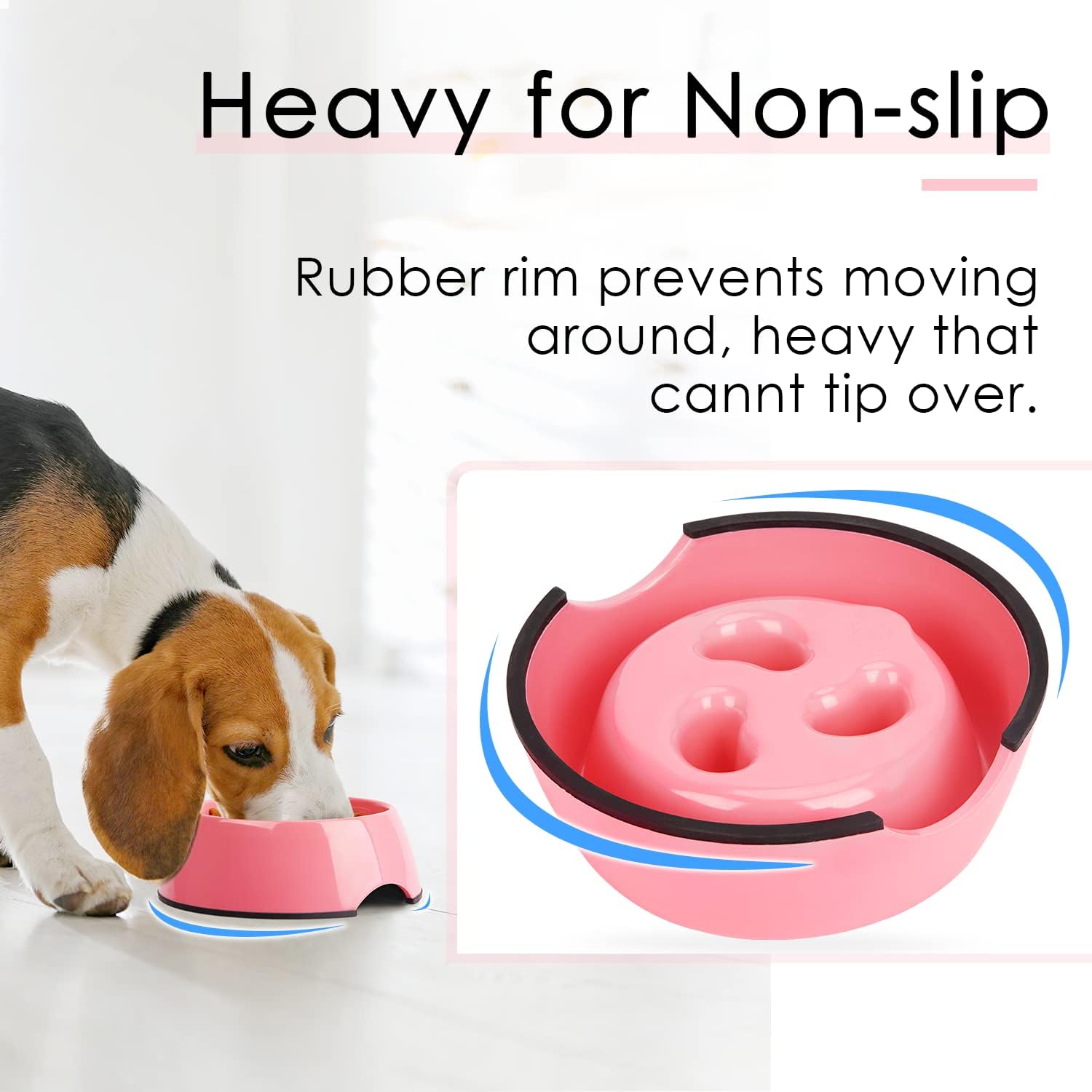 SUPERDESIGN – Tazón de alimentación lenta para perros y gatos, 1.5 tazas, tazón de alimentación lenta para perros y gatos, cuenco para perros de