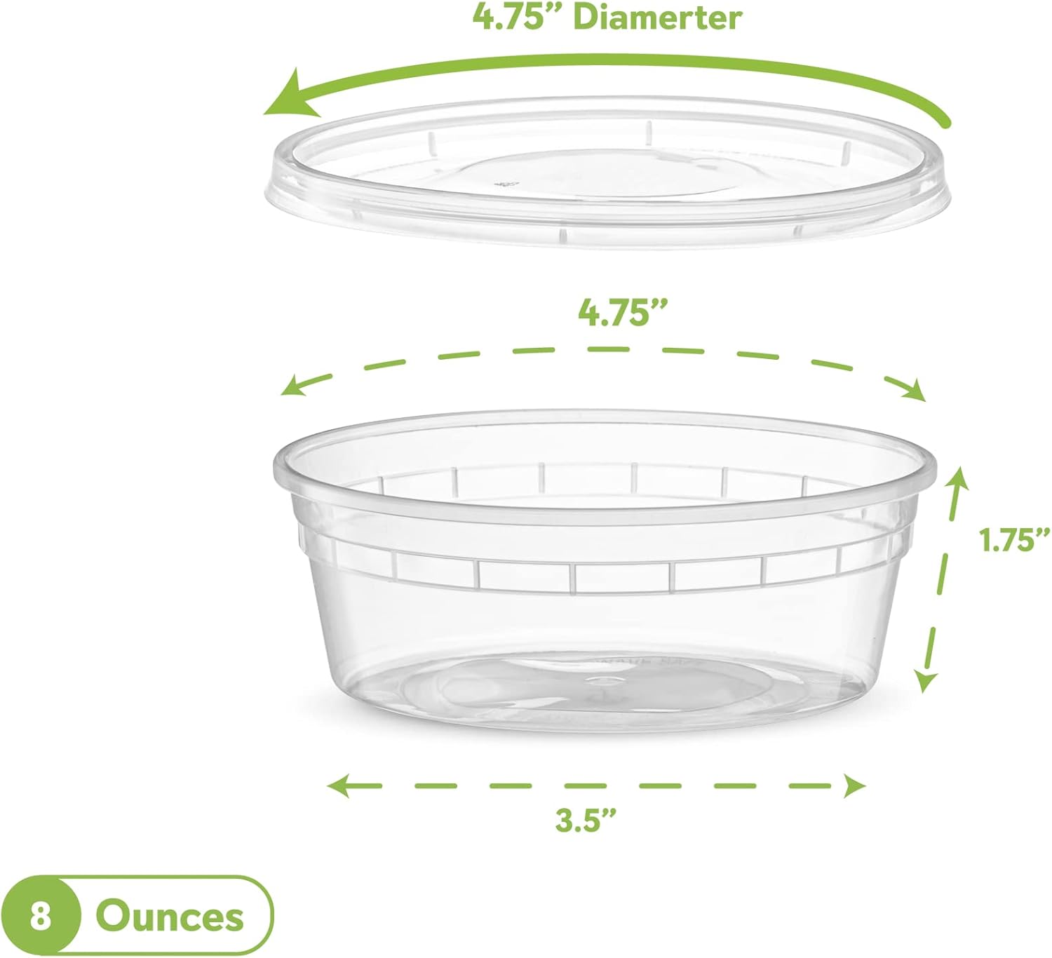 Elegant Disposables 8 onzas  24 juegos de recipientes de plástico para almacenamiento de alimentos con tapas flexibles herméticas para microondas,