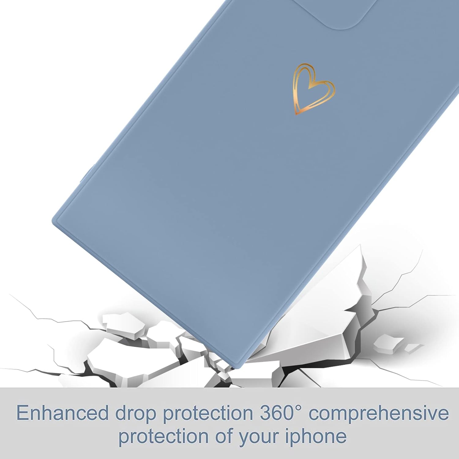 Funda para Samsung Galaxy S22 Ultra, bonita funda delgada a prueba de golpes con soporte de carga inalámbrica y protección, azul y gris