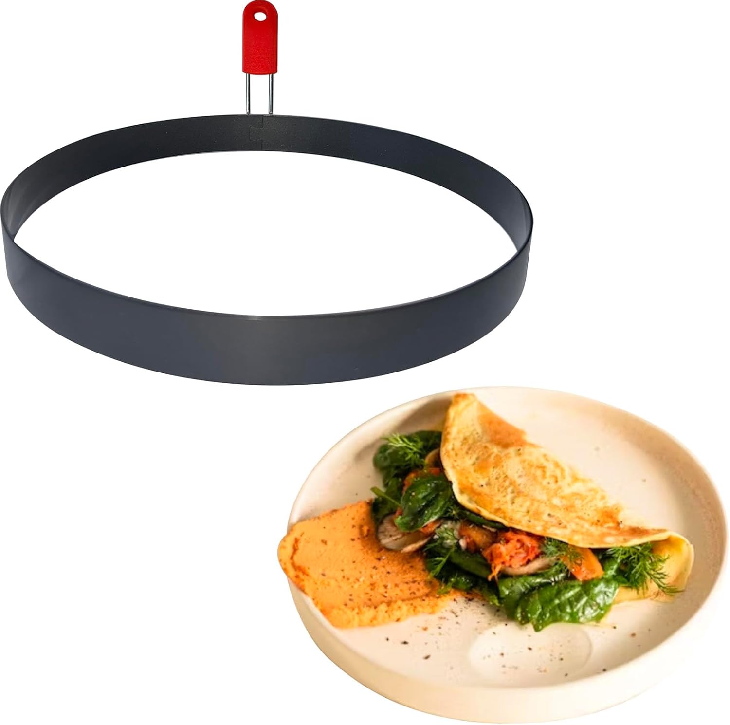 Molde de anillos para panqueques de huevo, paquete de 2 moldes redondos de 6 pulgadas para panqueques, anillo de tortilla de acero inoxidable para