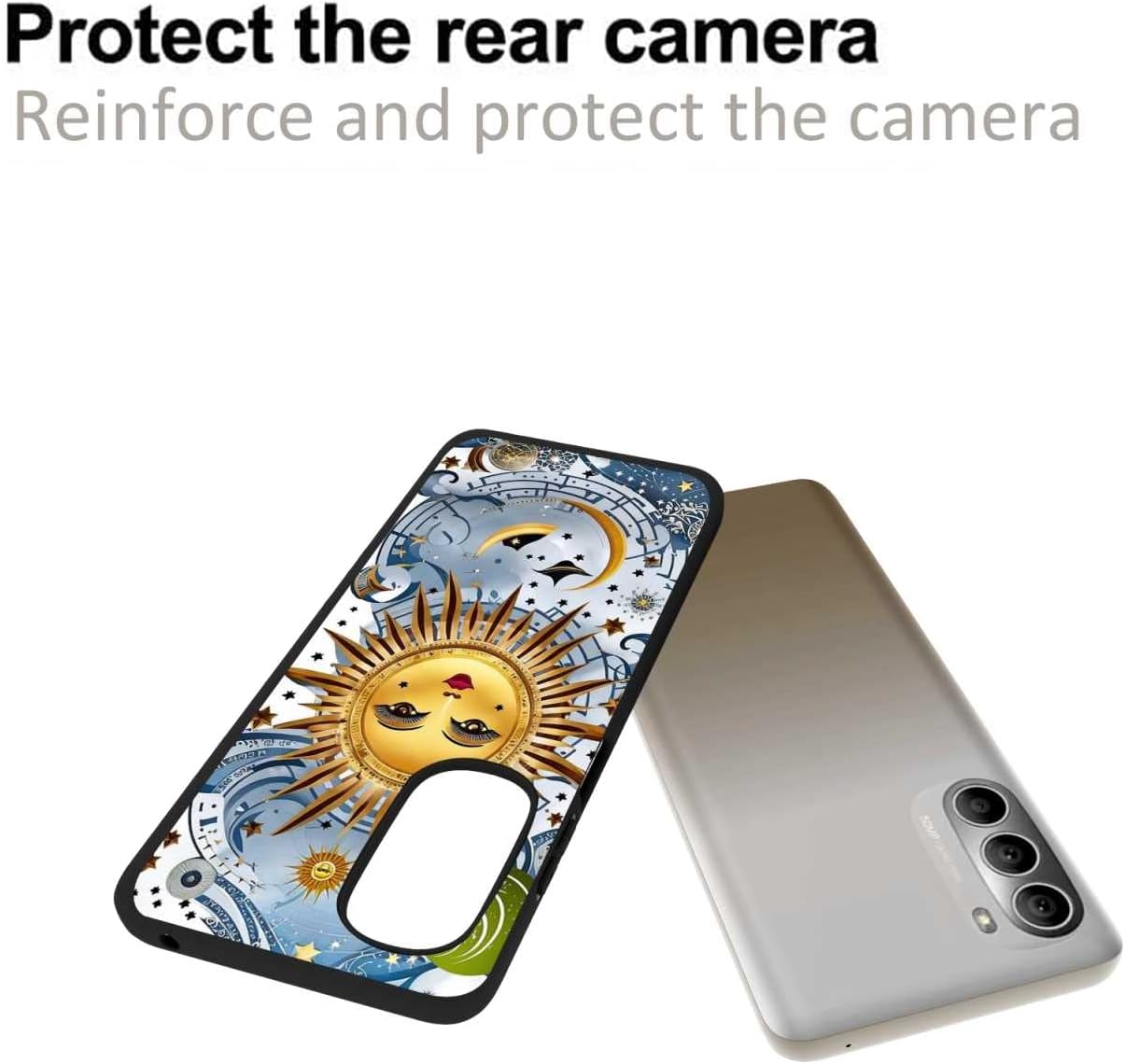 Funda compatible con Motorola Moto G Stylus 5G 2022 Sun Moon, Sun Moon Stars Astrology Celestial Space Universe Pattern para Moto Case hombres y