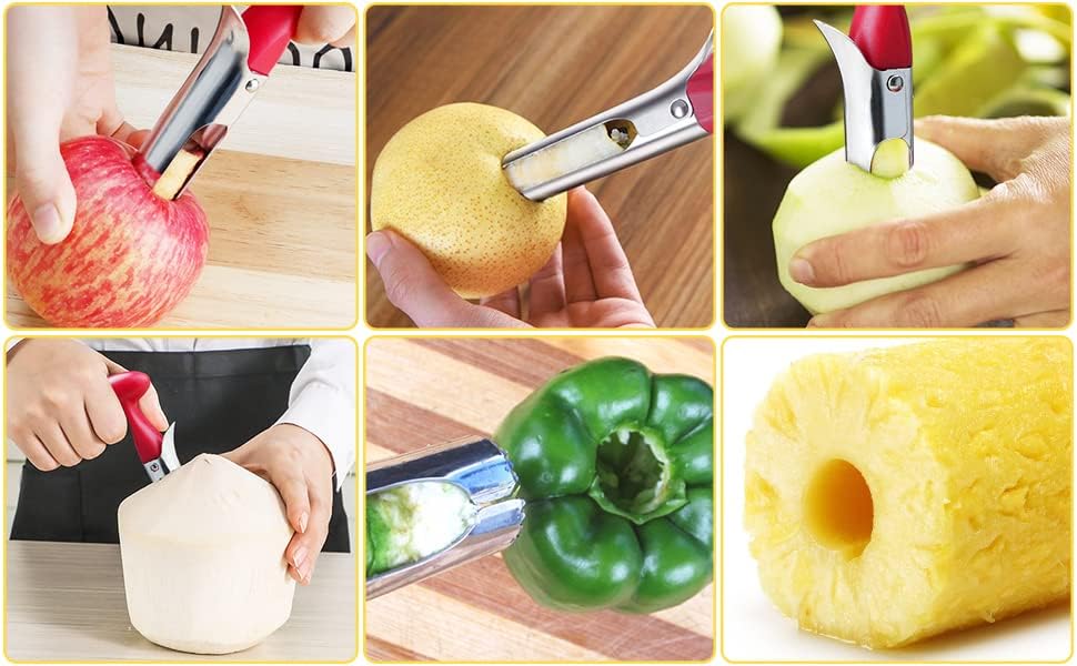 Descorazonador de manzana de alta calidad, herramienta de descorazonador de manzana resistente para eliminar hoyos, removedor de núcleo de fruta de