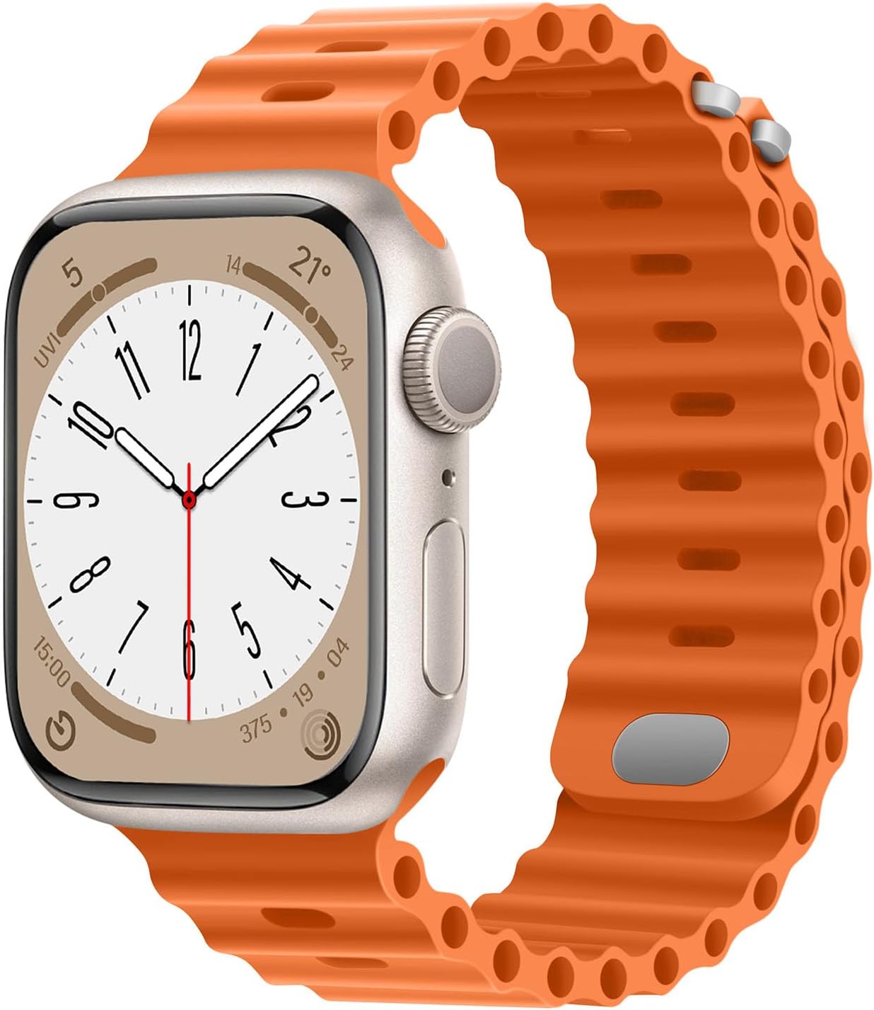 HITZEE Compatible con Apple Watch Band de 1.614, 1.575, 1.496 pulgadas, correas de silicona de bucle suave con hebilla diseñadas para Apple Watch